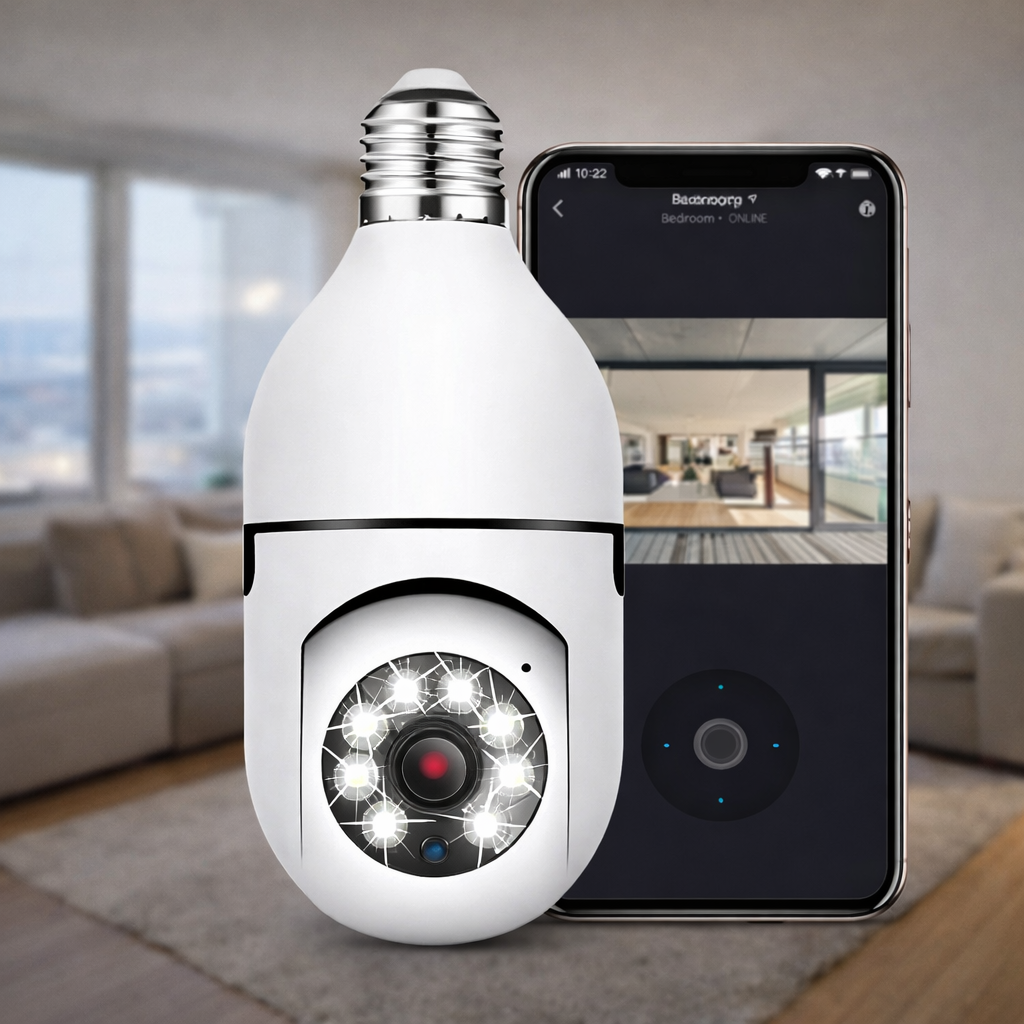 CÂMERA LÂMPADA IP INTELIGENTE 3MP 360°