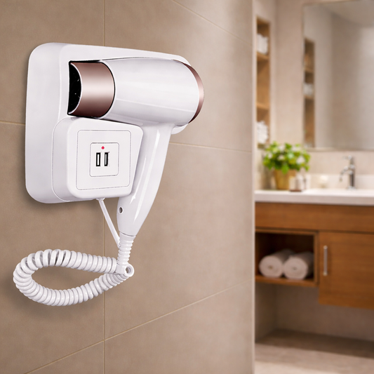 Secador De Cabelo Hotel Profissional Fixado Na Parede
