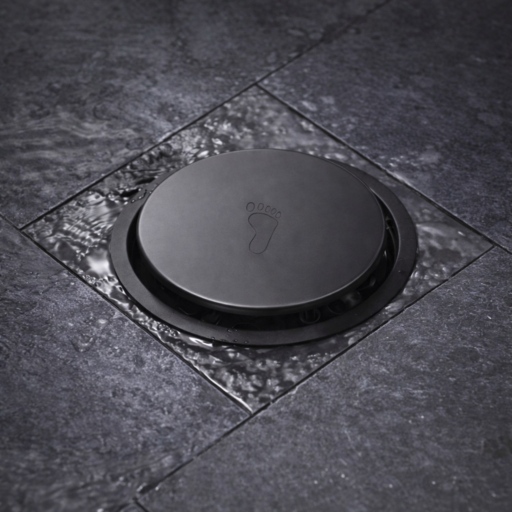 Ralo Inteligente Ideal Click 15x15 Redondo Inox Preto Fosco