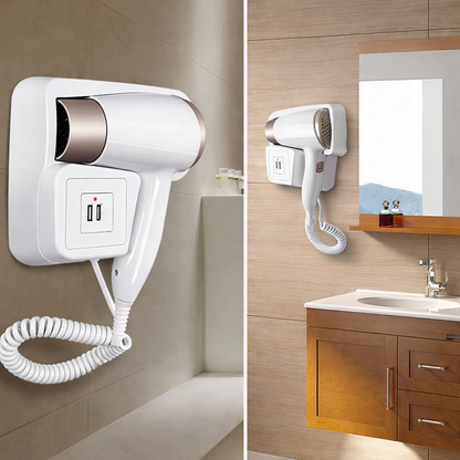 Secador De Cabelo Hotel Profissional Fixado Na Parede